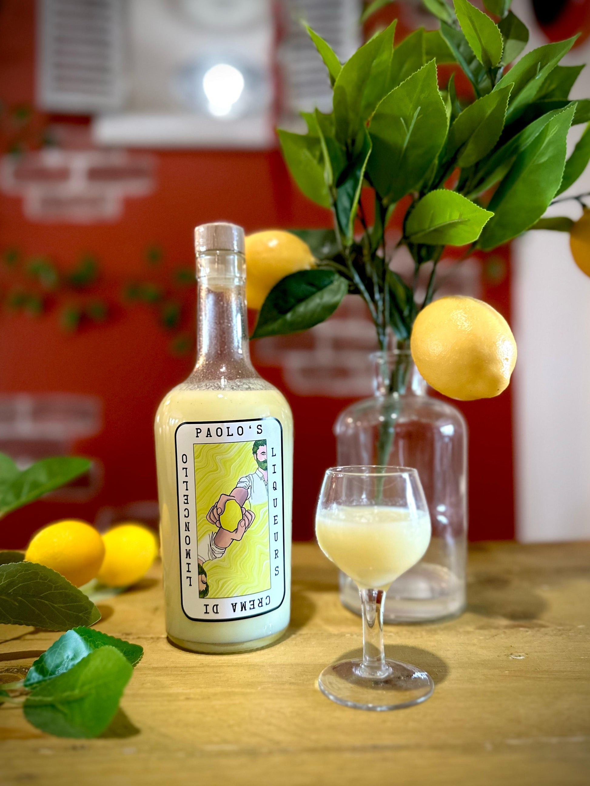 A picture of bottle of crema di limoncello by Paolo's Liqueurs